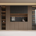 Modern Wine Cabinet Design Featuring Glass Doors LED Lighting And Display Shelves