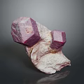 Natural Purple Crystals Cluster Attached To Gray Rock Formation Specimen