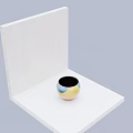 Glossy Ceramic Vessel With Yellow Blue Red Colors And Vibrant Glazed Design