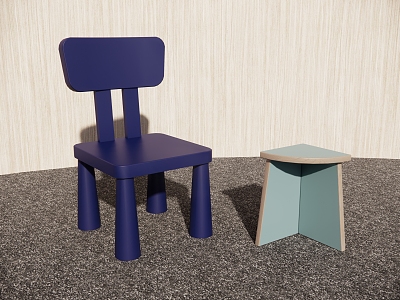 Modern Children's Chair Children's Table Children's Chair Low Stool Leisure Chair 3d model