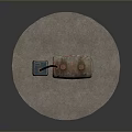 Industrial Fuel Tank With GCN Logo And Dispenser On Circular Concrete Base