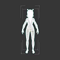 Blue Skinned Humanoid Game and Movie Character with Pink Headpiece