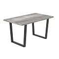Modern Rectangular Wooden Table With Black Metal Legs And Sleek Design