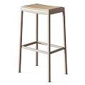Modern Bar Stools In Light And Dark With Slim Legs And Beige Seat