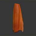 Fresh Raw Salmon Fillet with Vibrant Red Color and Distinct Texture on Gray Gradient Background