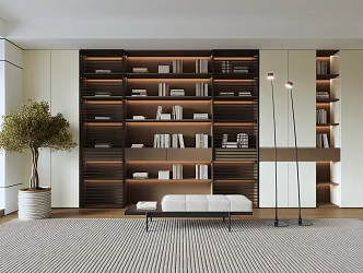 Modern bookcase 3d model