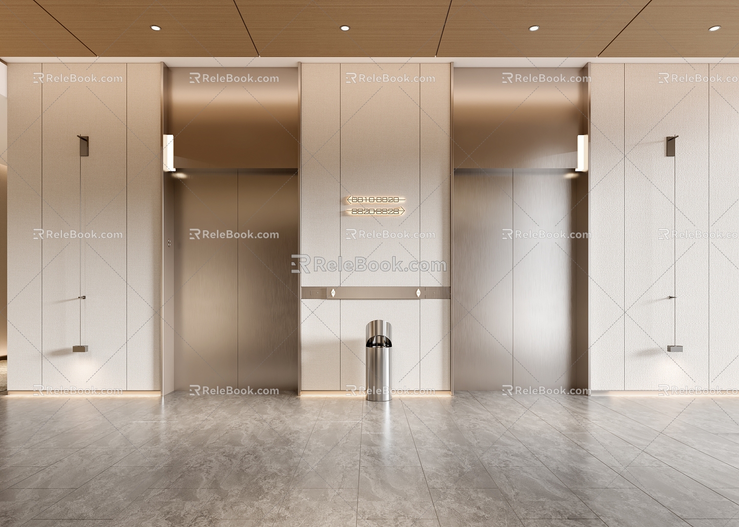 modern elevator hall elevator 3d model