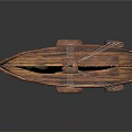 Wooden Sailing Boat With Yellow Sails Mast And Brown Hull Design