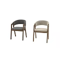 Modern Leisure Chair With Wooden Frame Gray Cushion And Curved Backrest