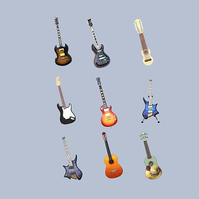 Guitar Electric Guitar Electric Instrument Strings 3d model