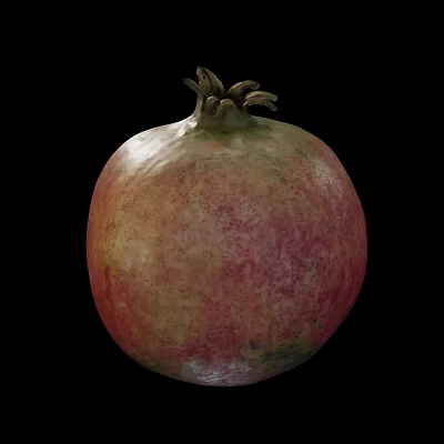 Fresh Ripe Pomegranate Fruit With Red Pink Skin And Crown On Black Background 3d model Fresh Ripe Pomegranate Fruit With Red Pink Skin And Crown On Black Background 3d model