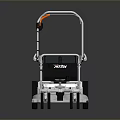 Industrial Lawn Mower With Metal Frame Wheels Handle And Black Storage Box