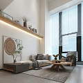 Modern Apartment Living Area With Large Windows And Minimalist Decor