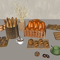 Bread Food Bread Combo 3d model