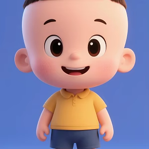 Big head son small head father 3d model