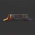 Outdoor Colorful Playground Equipment With Slide Climbing Frame And Round Platform