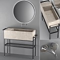 Washbasin Sink Furniture Washbasin Mirror 3d model