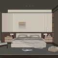 Modern Bedroom Interior With Comfy Bed Nightstands Window Blinds And Accent Chair