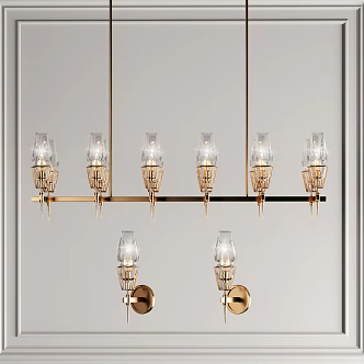 Modern lamp combination chandelier 3d model