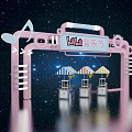 Beery mile music festival menmei Chen sign-in area store multi-path standard booth net red cool mei Chen punch-in point DP point photo area road show photo wall quickly piled up 3d model