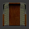 Modern Unique Chair With Wooden Backrest And Sleek Metal Frame Design