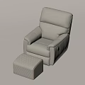 White Leather Massage Chair With Modern Design And Matching Ottoman