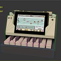 Interactive Electronic Keyboard Entertainment Device With Screen Showing Music Notes And Sheet Music 3d model