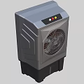 Industrial Fan Equipment With Gray Body Fan Grill Control Panel And Black Base