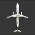 White Commercial Airplane Model With Wings Engines And Reflective Display Surface 3d model