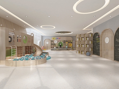 Modern Kindergarten Reading Room 3d model