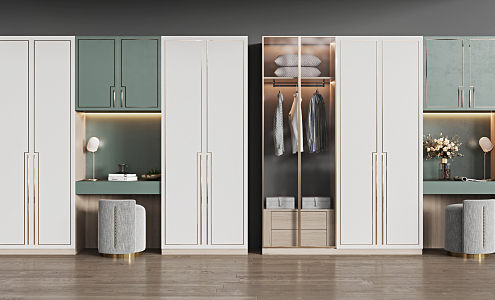 Light Luxury Wardrobe Dresser Combination Cabinet 3d model