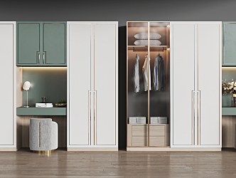 Light Luxury Wardrobe Dresser Combination Cabinet 3d model