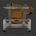 Vintage Wooden Mine Train Cart With Metal Frame And Large Wheels