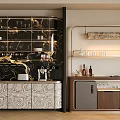 Elegant Modern Wine Cabinet With Glass Shelves And Marble Design Displaying Wine Bottles