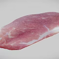 Fresh Raw Pork Slice With Pink Color White Fat Edges And Tender Texture