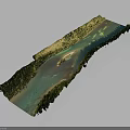 Scenic Winding Clear Turquoise River Flowing Through Lush Green Forest Landscape