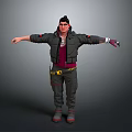Stylish 3D Male Character In Gray Jacket Maroon Vest With Yellow Tool Belt Arms Outstretched
