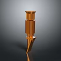 Golden Metallic Decorative Home Utility Tool With Textured Surface And Pointed Base