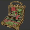 Open Suitcase Weapon Interior With Electronic Components Buttons And Knobs Design 3d model