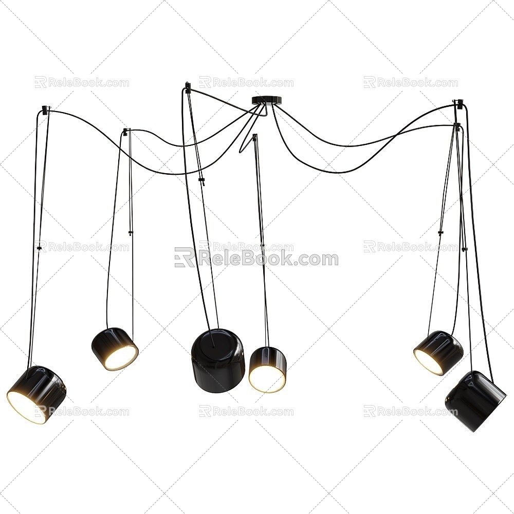 Pendant modern chandelier 18w 3d model