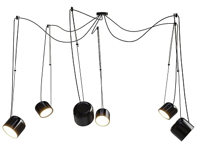 Pendant modern chandelier 18w 3d model