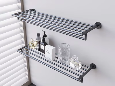Bathroom Wall Hanging Rack Perfume Skin Care Glass 3d model