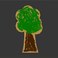 Commercial Wooden Tree Shaped Decorative Display Equipment With Brown Trunk Green Canopy And Base