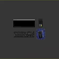 Modern Sleek Computer Workstation With Monitor Keyboard Mouse And Mouse Pad Setup