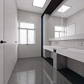 Spacious Commercial Kitchen Interior Design With Stainless Steel Countertops White Tile Walls And Cabinets