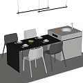 Dining table and chair combination 3d model
