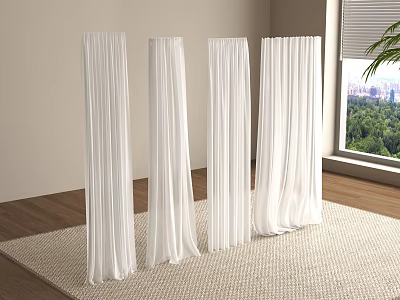 Modern Curtain Gauze Curtain Pleated Curtain 3d model Modern Curtain Gauze Curtain Pleated Curtain 3d model