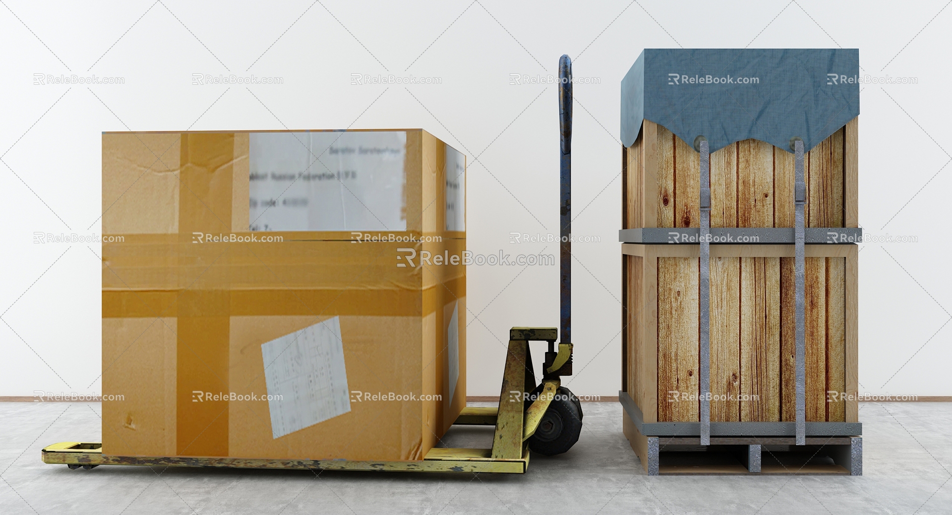 Modern Forklift Warehouse Handling Trolley 3d model