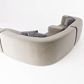 Comfortable Modern Beige Sectional Sofa With Gray Pillows And L Shaped Design 3d model