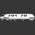 Detailed White Model Spaceship With Geometric Patterns And Reflective Surface